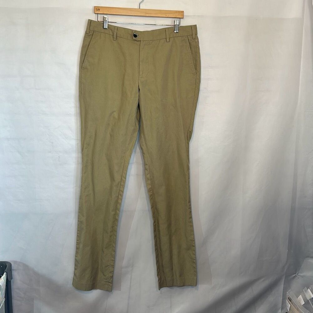 Bonobos Mens Straight Fit Linen‎ Blend Tan Pants size 35/36